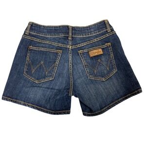 Wrangler Womens Dark Wash Denim Jean Shorts Size 5/6 09MWHLG Western Mid Rise